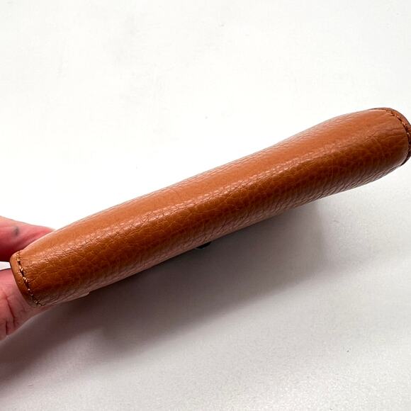 MARC JACOBS Small Leather Wallet Card Case Cognac Brown Turnlock SLG - Picture 4 of 10